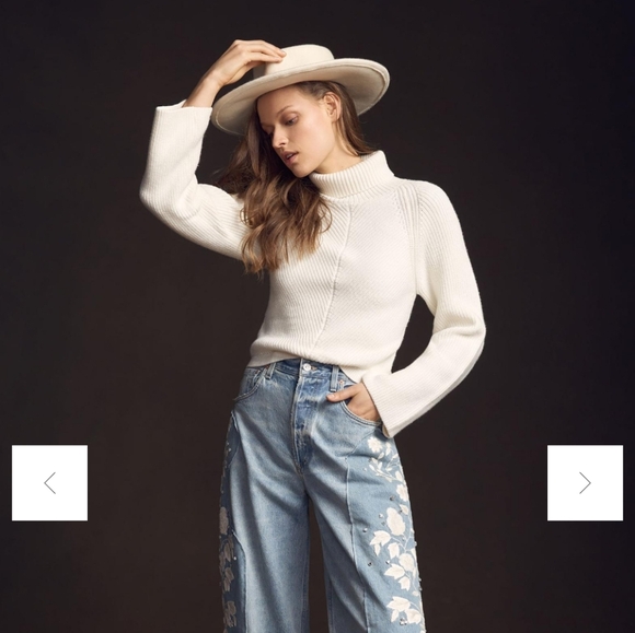 Anthropologie Maeve Cropped Turtleneck Sweater - Picture 2 of 5